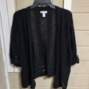WOMENS 2X Black Knit Cardigan